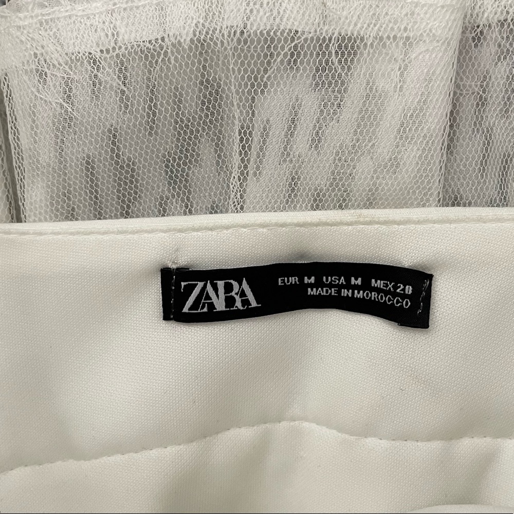 Zara White Crop Top Textured Fringe Top - Picture 8 of 16